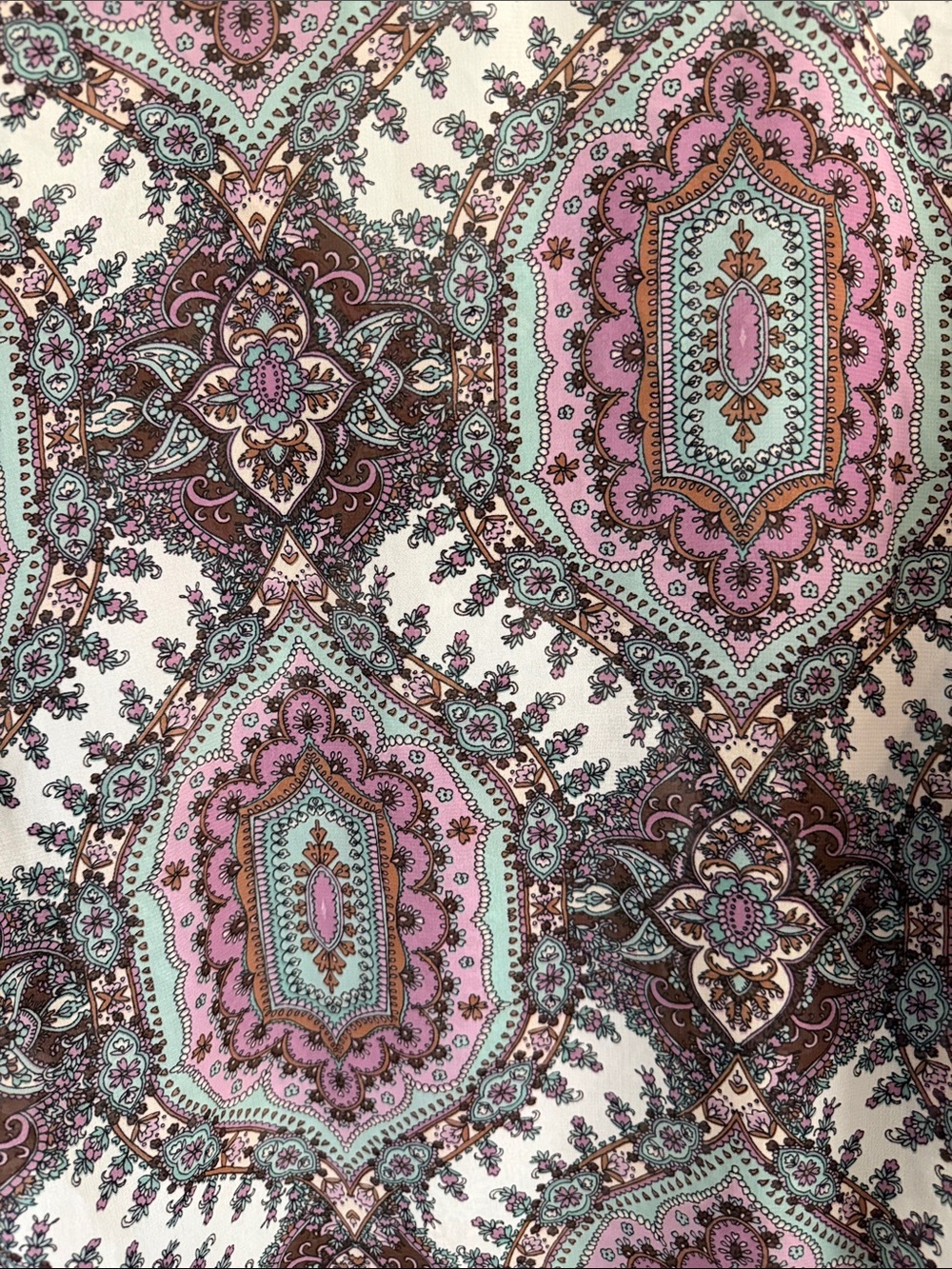 Wrangler Paisley Peasant Blouse Medium Boho Western Tie Neck Long Sleeve - Picture 12 of 12